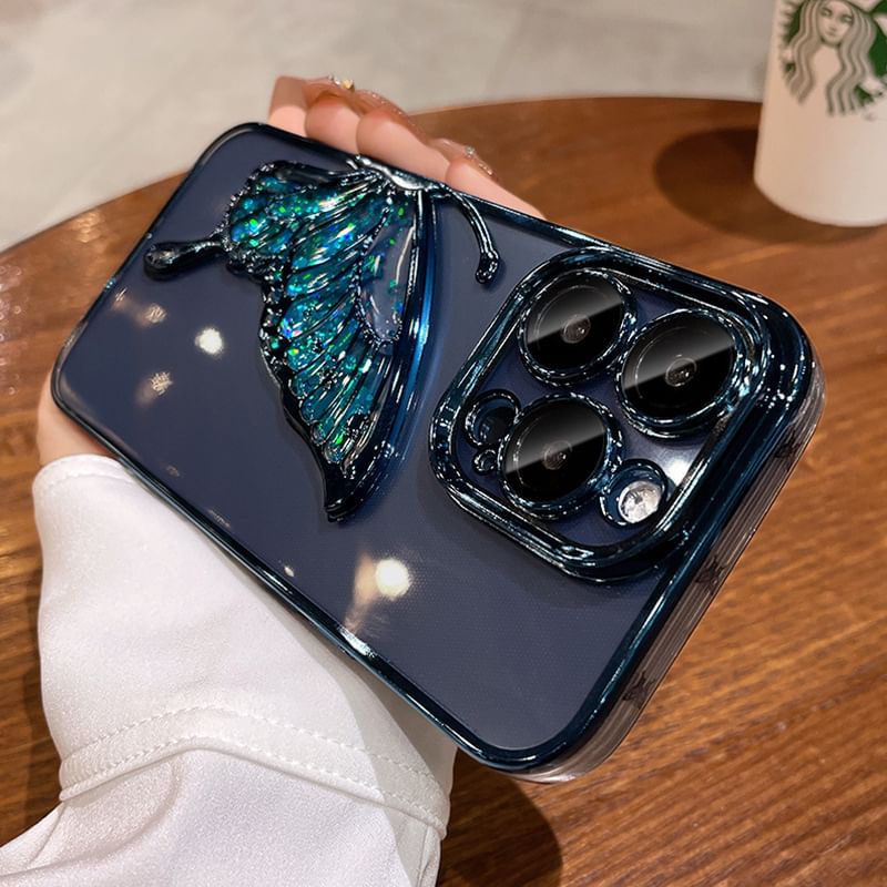Tondephiry - Vlinder transparant telefoonhoesje voor iPhone 14, 14 Plus, 14 Pro, 14 Pro Max, 15, 15 Pro, 15 Pro Max