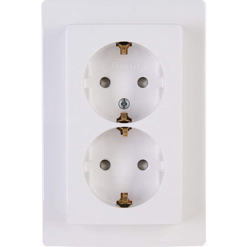 Kopp Paris wandcontactdoos RA KV dubbel inbouw Artic wit