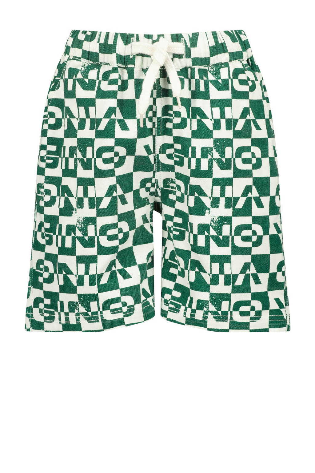 Vingino casual short Rafie met all over print flessengroen/wit