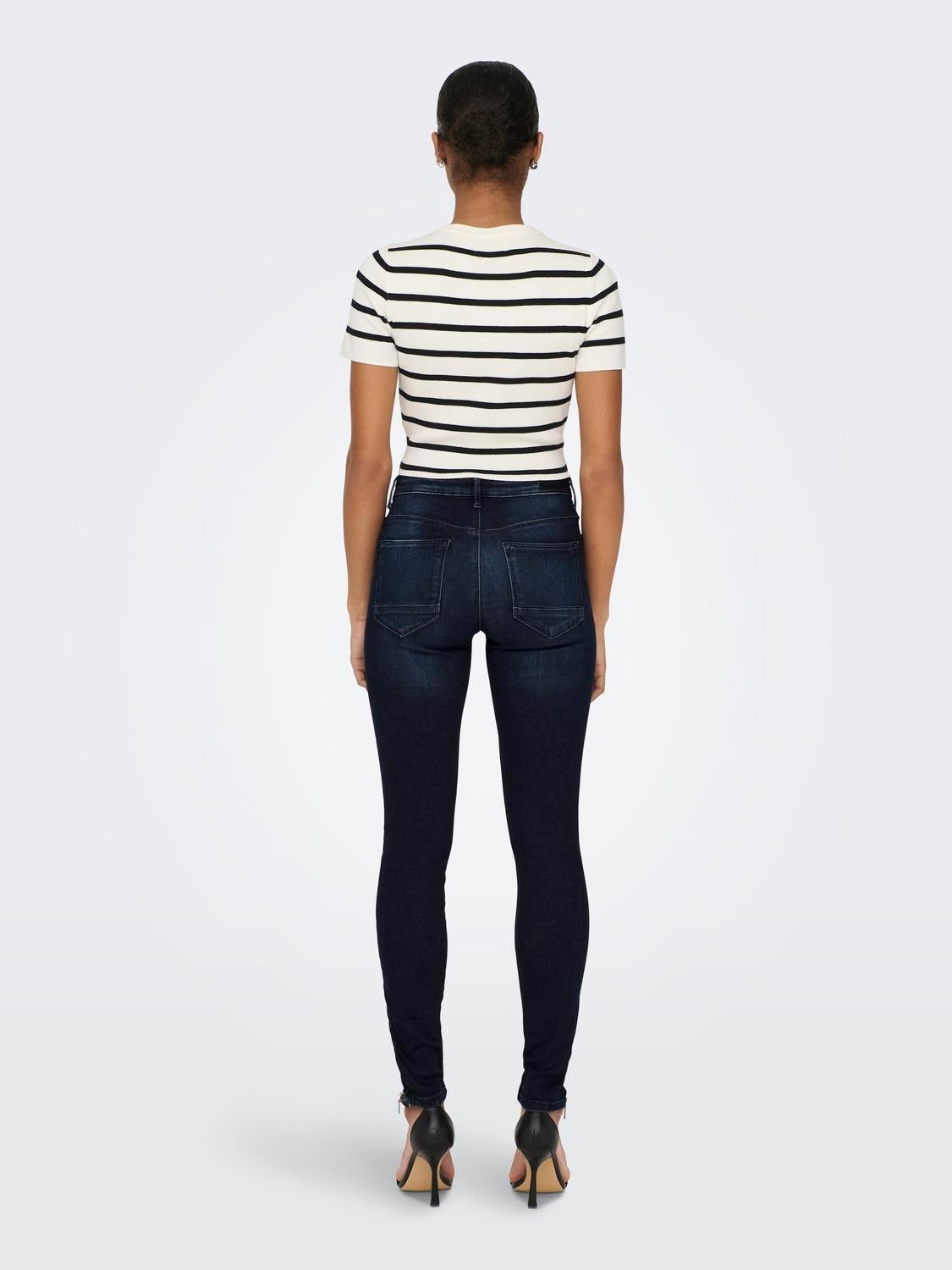 ONLKENDELL Mittlere Taille Skinny Fit Jeans Dark Blue Denim