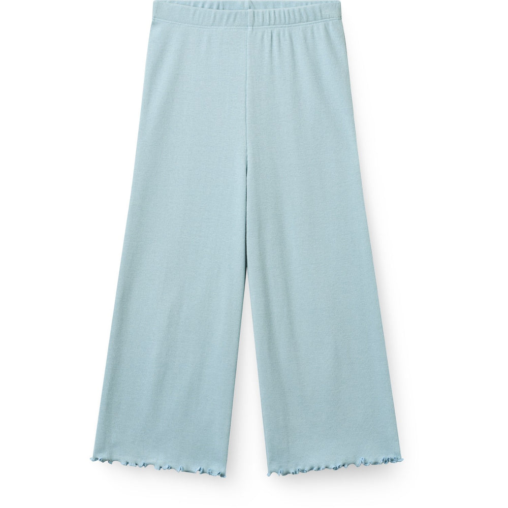 Køb COPENHAGEN COLORS Dusty Blue Modal Rib Wide Bukser
