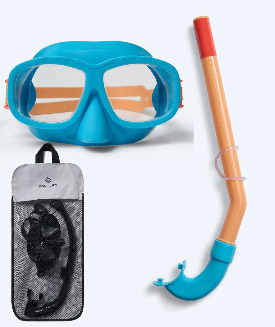 Watery Combo snorkelsæt til børn (4-10) - Wyre - Blå/orange