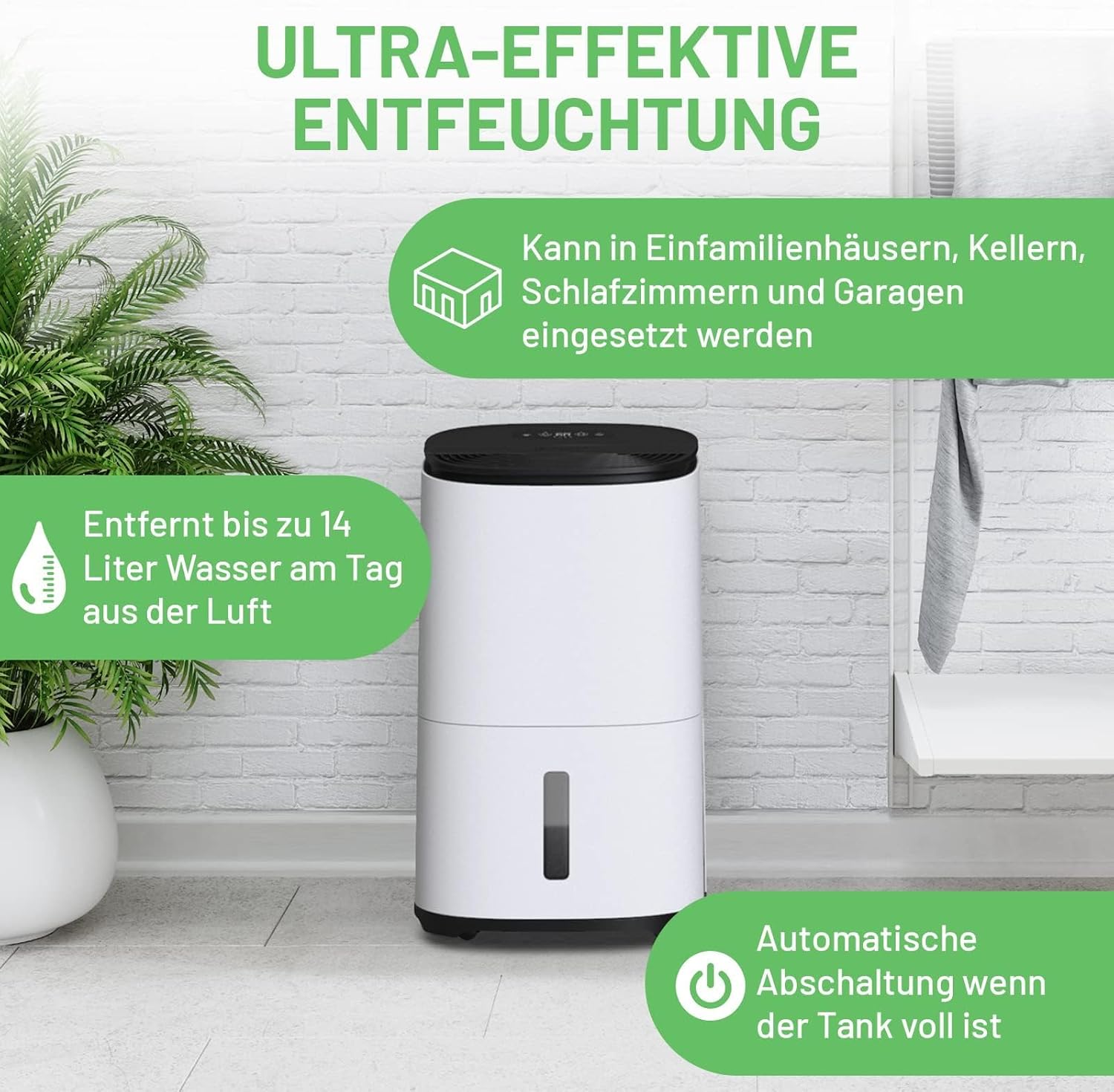 Meaco Ultra Quiet Entfeuchter - MeacoDry Arete® Warm Pebble One 20L Zimmer Entfeuchter & Luftreiniger für Häuser, Keller, Schlafzimmer, Garagen