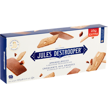 Jules Destrooper Fijne Amandelkoekjes Melkchocolade 125 g