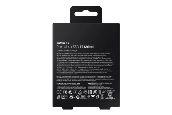Samsung T7 Shield MU-PE4T0S - SSD - krypteret - 4 TB - ekstern (bærbar) - USB 3.2 Gen 2 (USB-C stikforbindelse) - 256-bit AES - sort