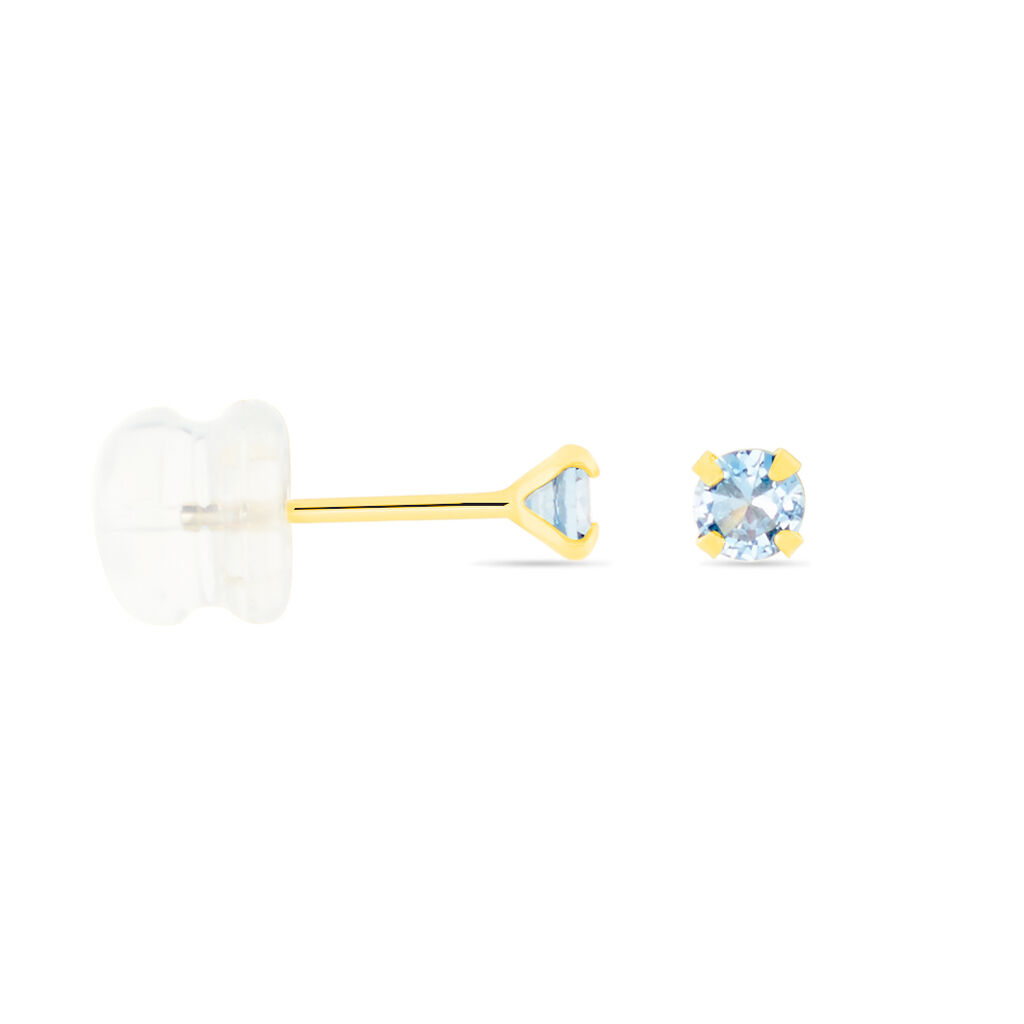 Boucles D'oreilles Puces daria Serti Griffe 2 Or Jaune Oxyde
