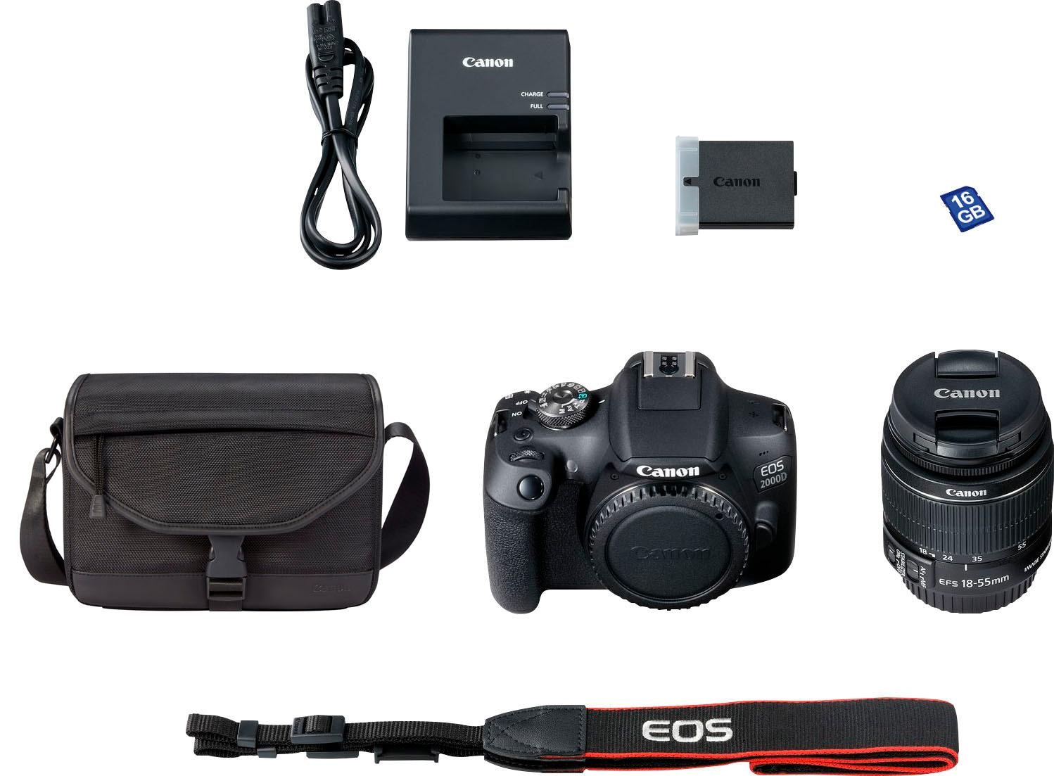 Canon Spiegelreflexkamera »EOS 2000D Kit« EF-S 18-55 IS II , 24,1 , NFC , inkl. inkl. EF-S 18-55 IS II Objektiv