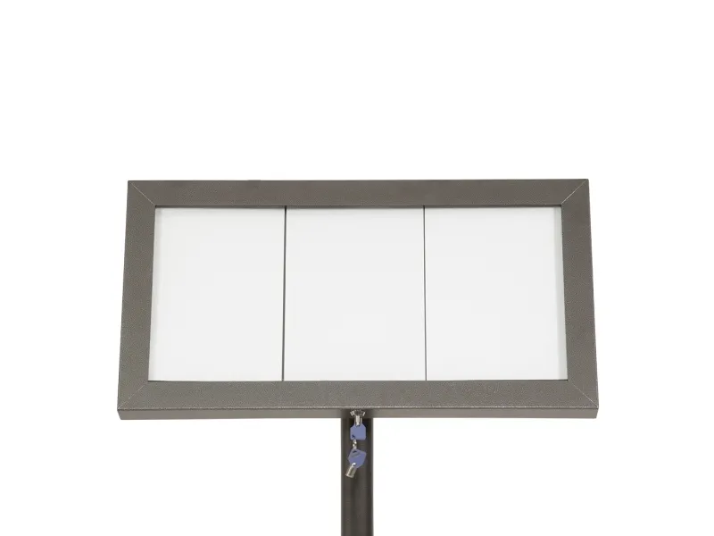Securit® COATED STEEL LED Informationsdisplay 95 til 3xA4, sort - komplet kit
