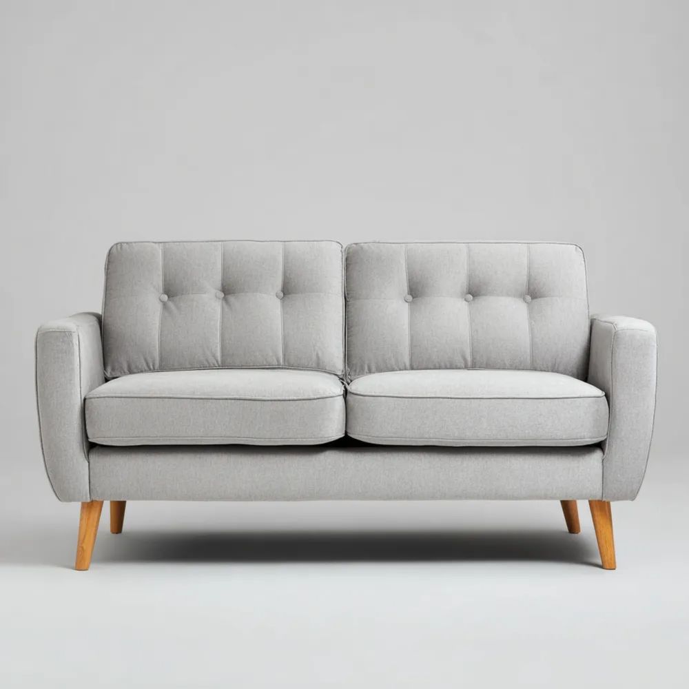 2-Sitzer-Sofa Stoffgepolstert 150x85x90 cm – Hellgrau – Skandinavisches Design