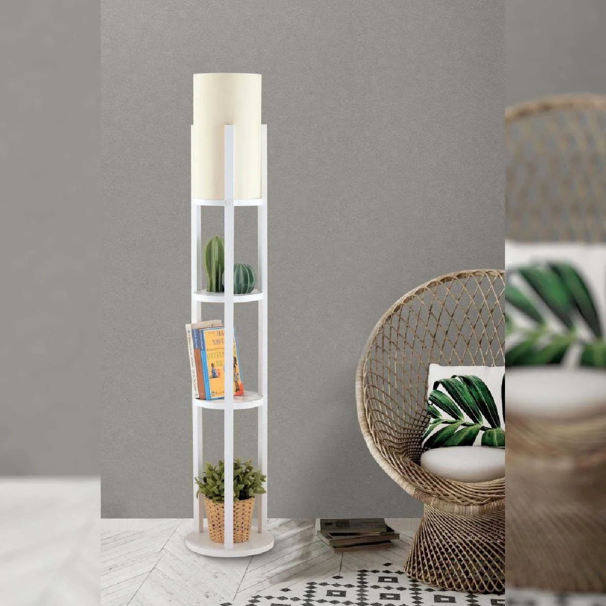 Hanah Home Lampadaire Circle - Nora Blanc