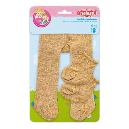 Heless Strumpfhose mit Söckchen für Puppen, gold, Größe 35 - 45 cm