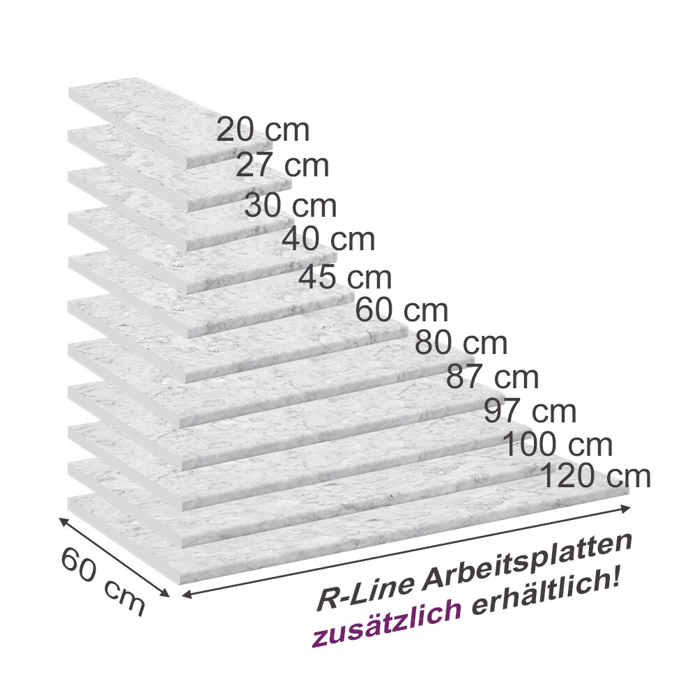 Vicco Küchenarbeitsplatte R-Line Marmor Weiß 80 cm