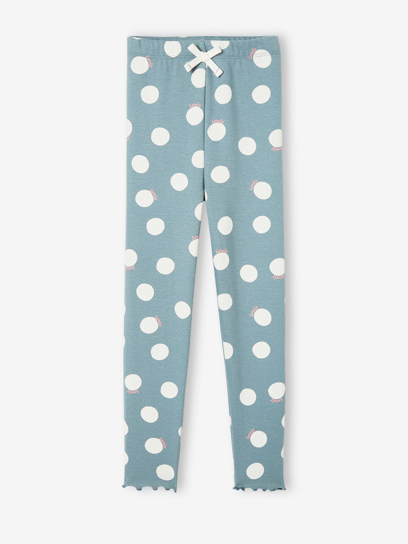 Calça legging canelada azul marinho para meninas