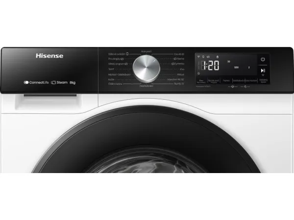 Hisense WF3S8043BW3, Front-læsning, 8 kg, B, 72 dB, 1400 rpm, A