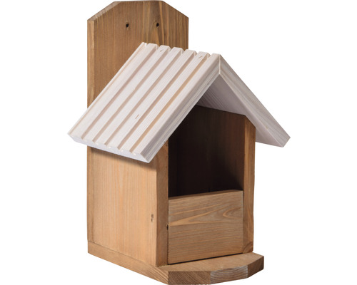 Eekhoornhuisje, dobarhout, 19 x 19 x 29 cm, bruin met wit dak