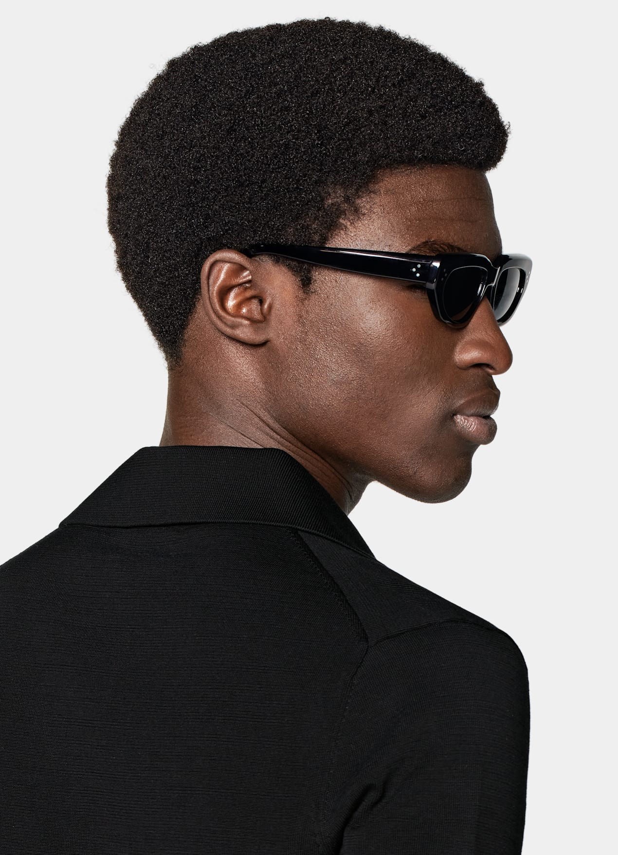 Cardigan à col polo noir