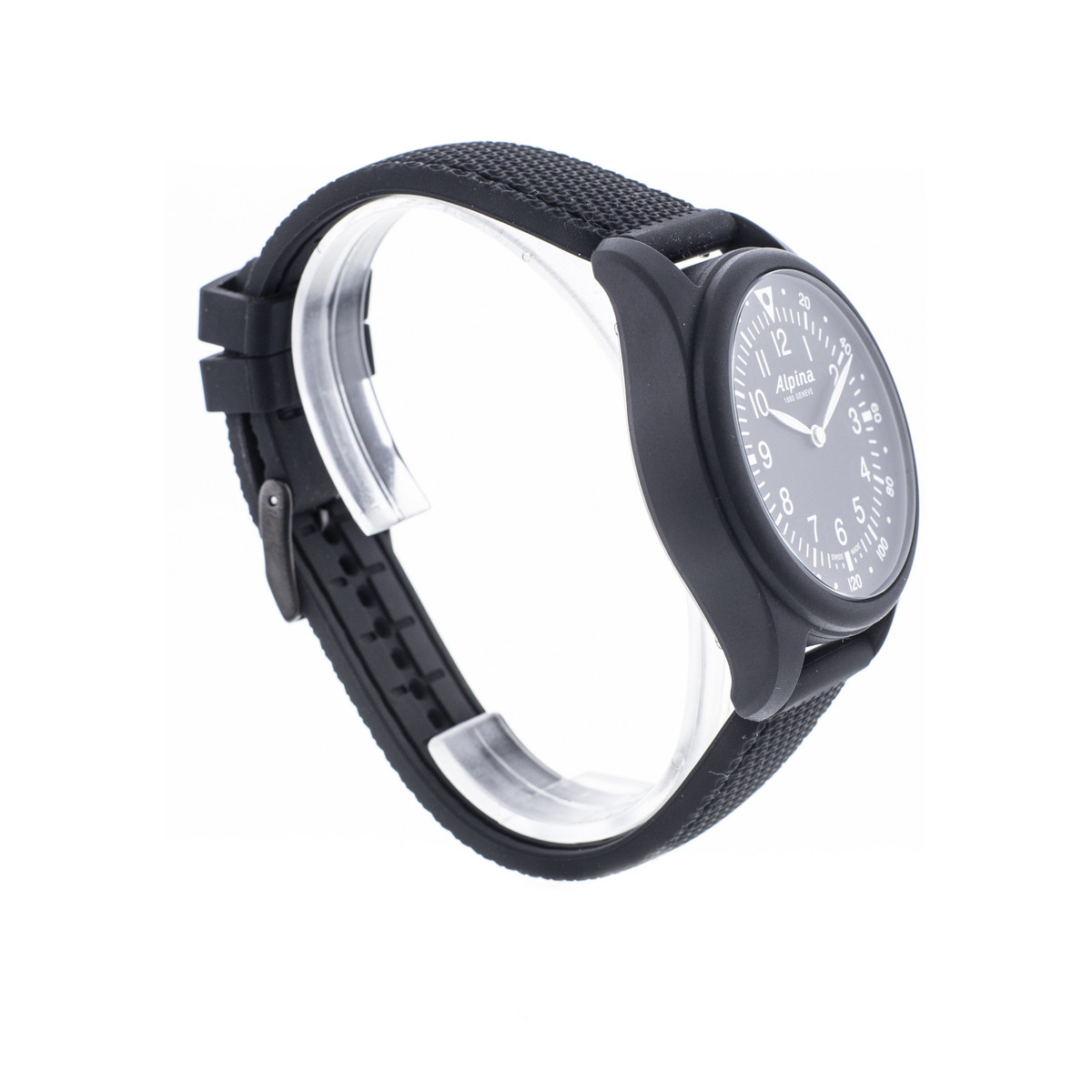 Montre d'occasion Alpina Startimer X homme fibre de verre bracelet caoutchouc noir