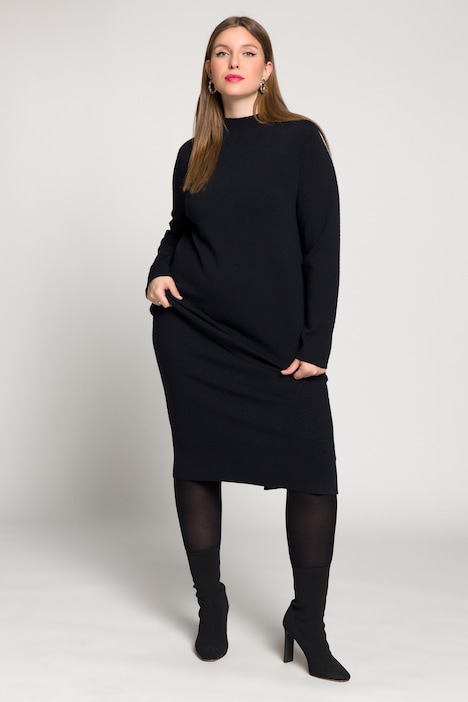 Pullover, Jacquard-Qualität, Stehkragen, Langarm