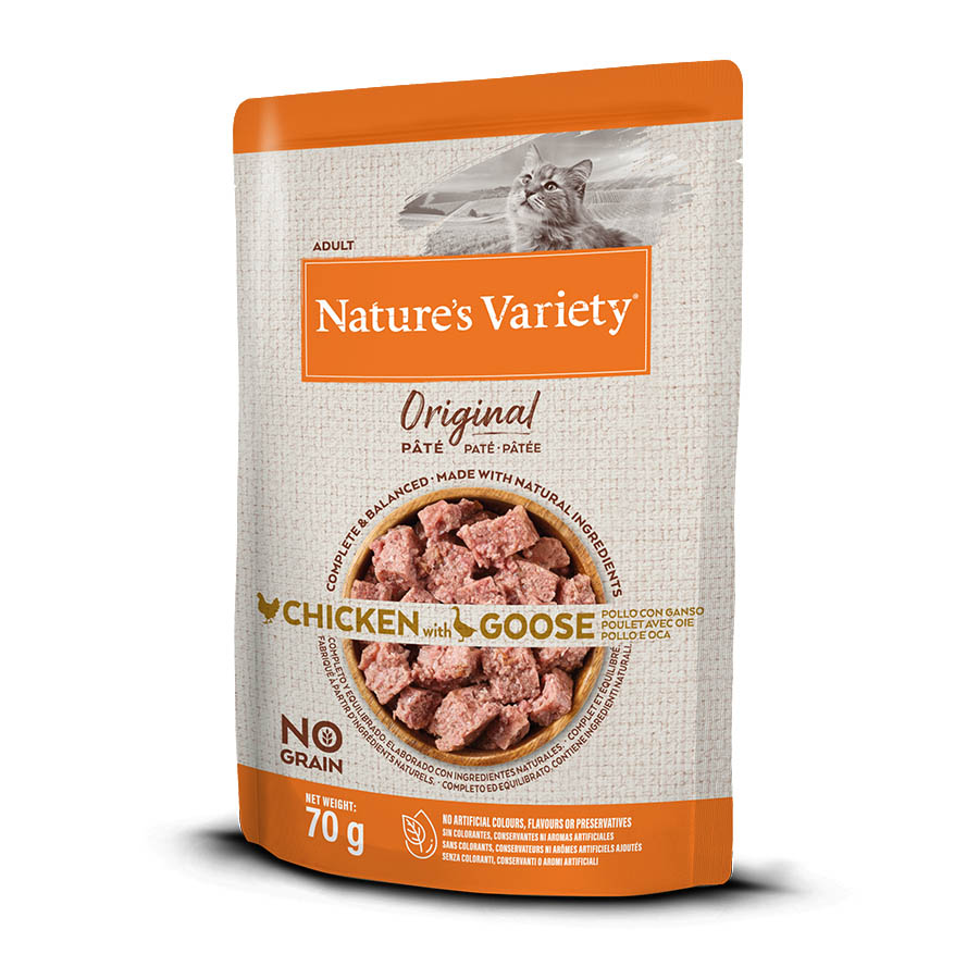 Sachê Nature's Variety Original para Gatos Adultos com Sabor de Frango e Ganso