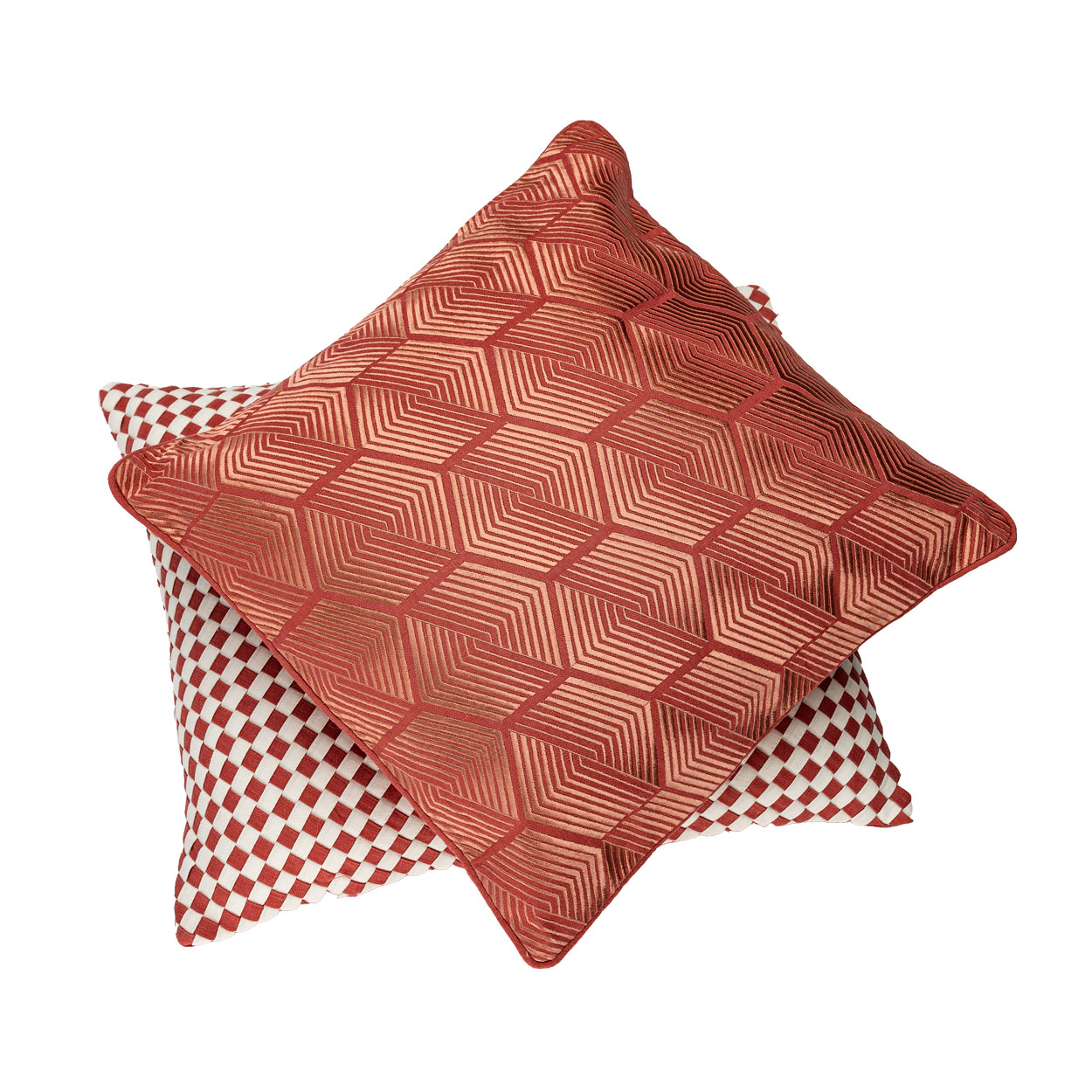 Kussen linnen Woven Mineralred/offwhite