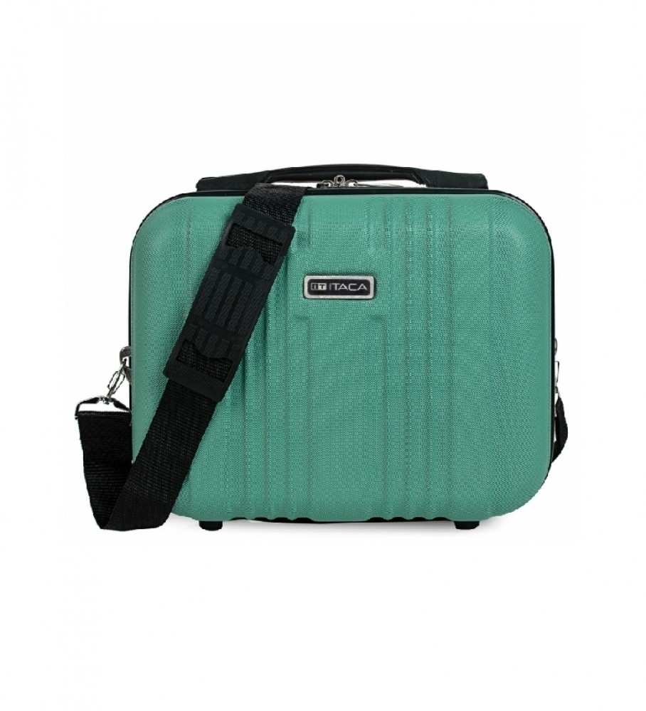 Nécessaire de viagem rígida grande ITACA em ABS, modelo T71535, verde - 33 x 26 x 14 cm -