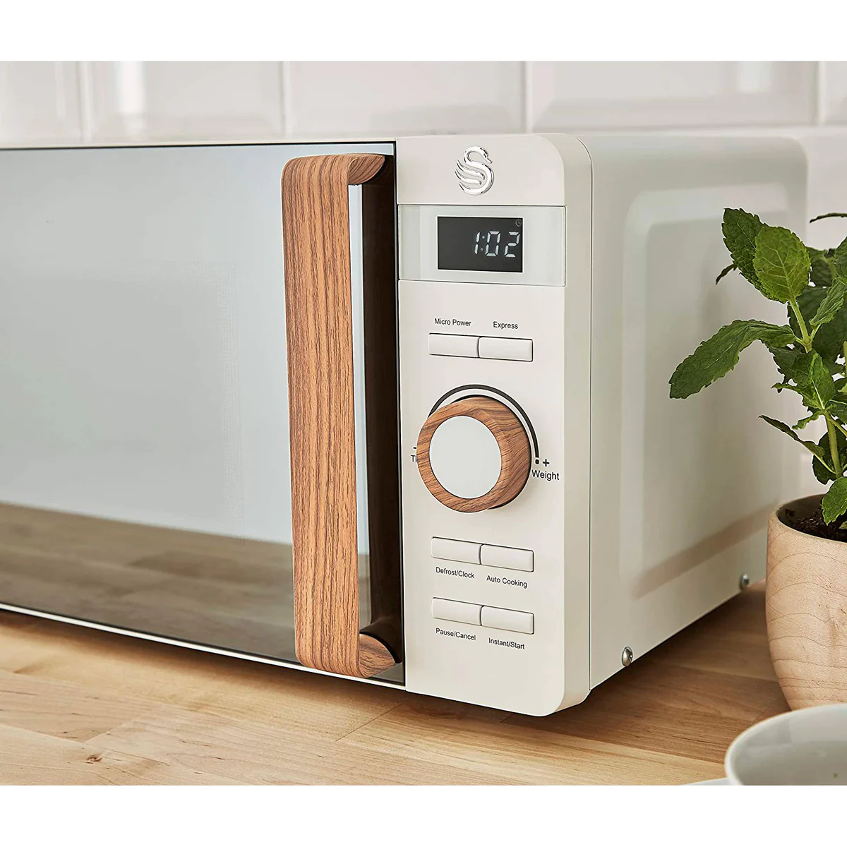 Micro-ondes Digital 20L Design Moderne Nordic 800 Blanc SM22036WHTNEU