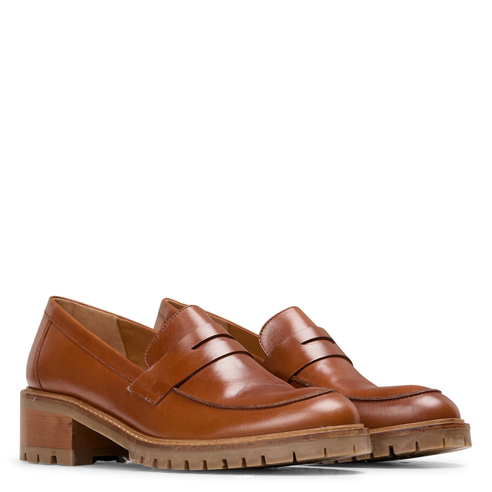 AUBREE - Mocassins crantés en cuir| Marron