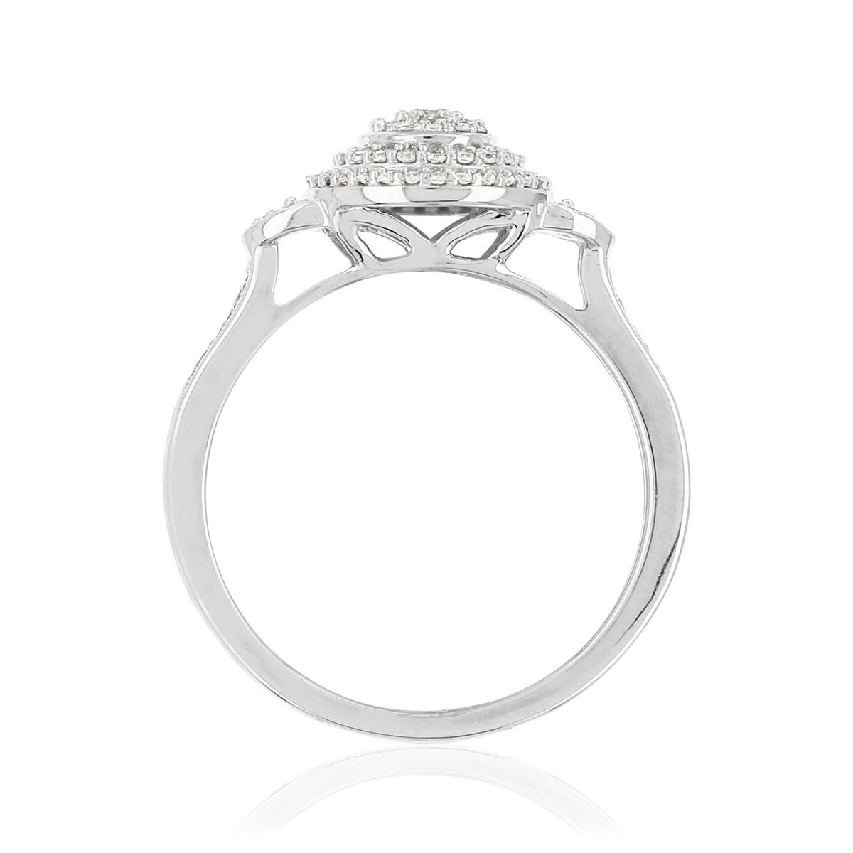 Bague or blanc 750 diamants