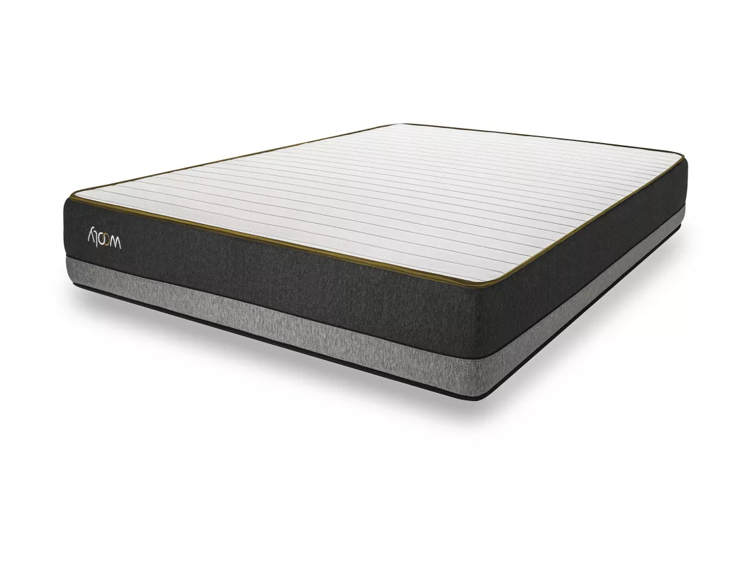 Matelas Wooly Level XXL 160x200 cm - Tres Epais 32 cm - Mousse Gel rafraîchissant mémoire de Forme - HR 35 kg - Laine - Latex - Oeko TEX - Ferme