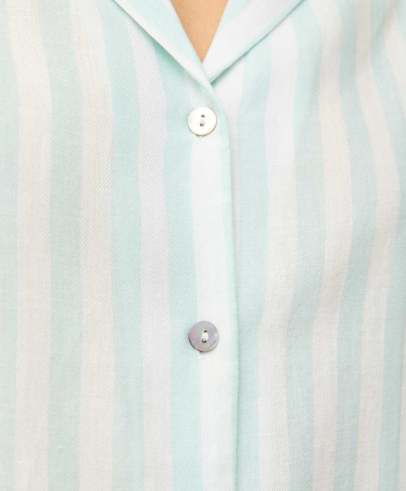 Camisa de manga curta, 100% algodão, listrada.