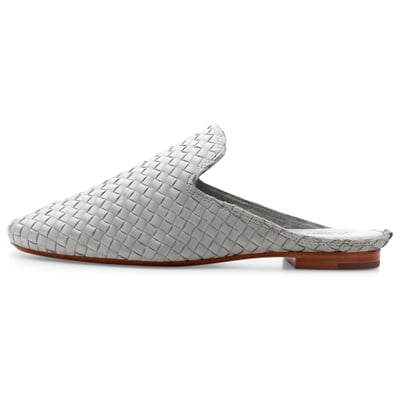 Damen-Slipper geflochten, Hellgrau
