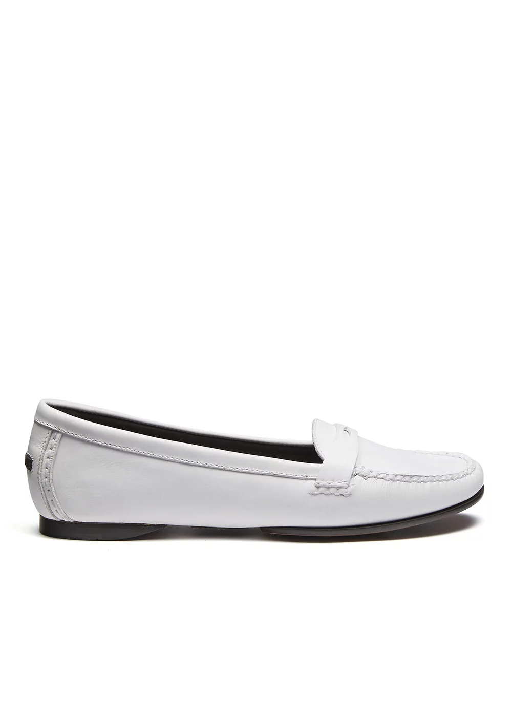 MOCASSIN ROUND MOC CUIR BLANC