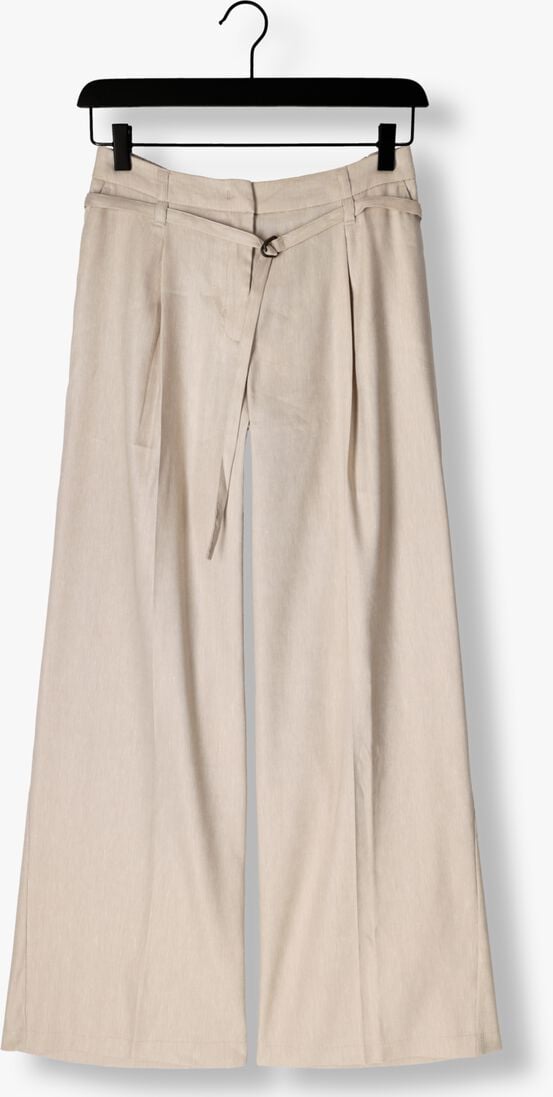 beige summum pantalon trousers wide linen blend twill