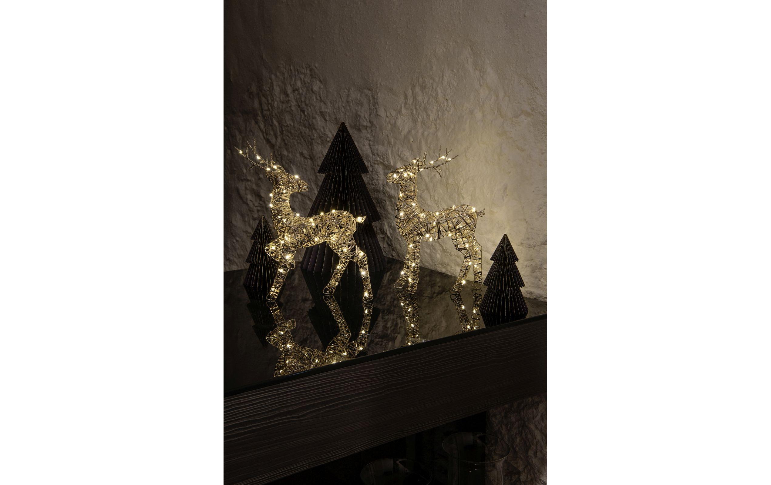 Gold reindeer, 30 WarmweissLED Dekoration