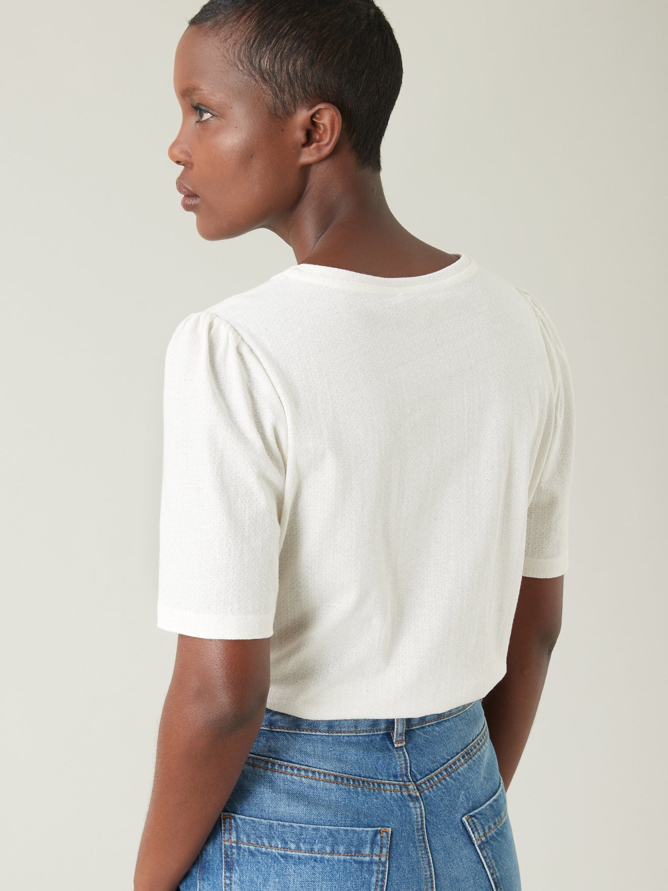 T-shirt jacquard texturé femme - coton bio
