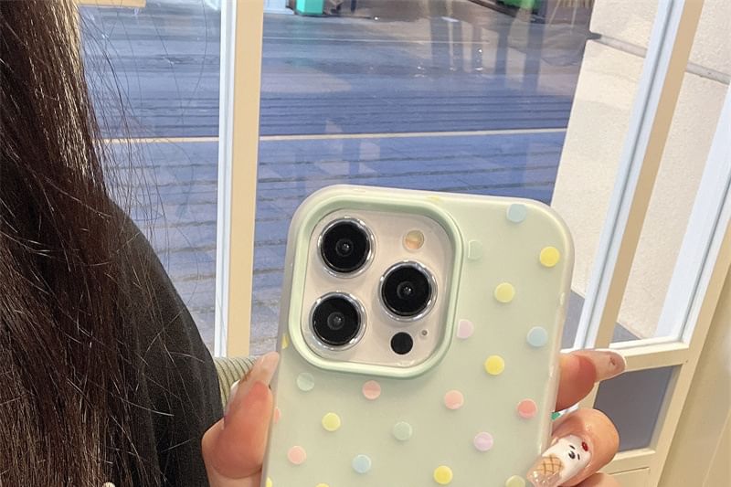 Pixel Dream - Polka Dot telefoonhoesje - Apple iPhone 16 Pro Max / 16 Pro / 16 Plus / 16 / 15 Pro Max / 15 Pro / 15 Plus / 15 / 14 Pro Max / 14 Pro / 14 Plus / 14 / SE / 13 Pro Max / 13 Pro / 13
