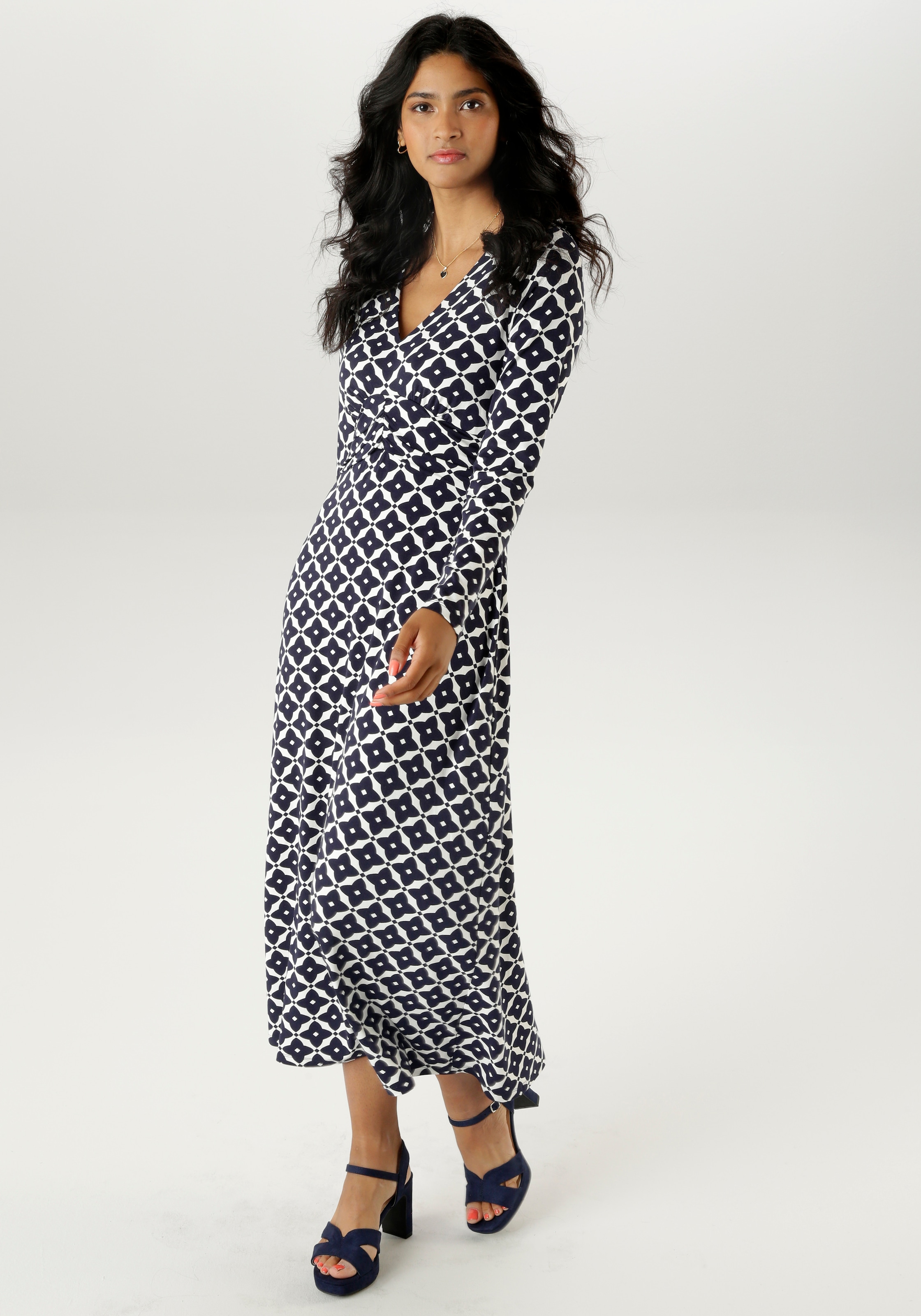 Aniston SELECTED Midikleid mit eleganten, grafischen Druckverlauf