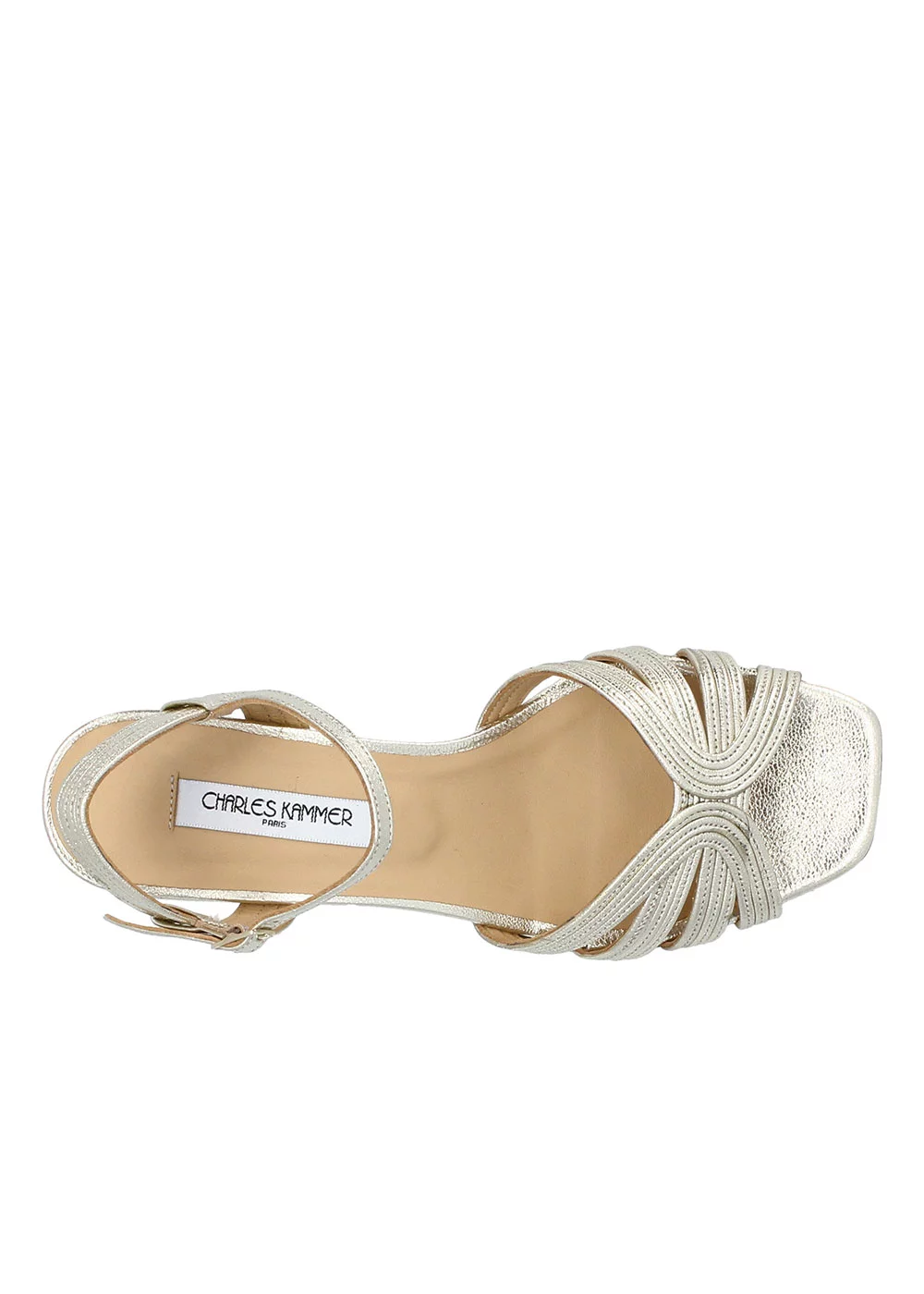 SANDALE MIGNONS VERNIER CUIR PLATINE