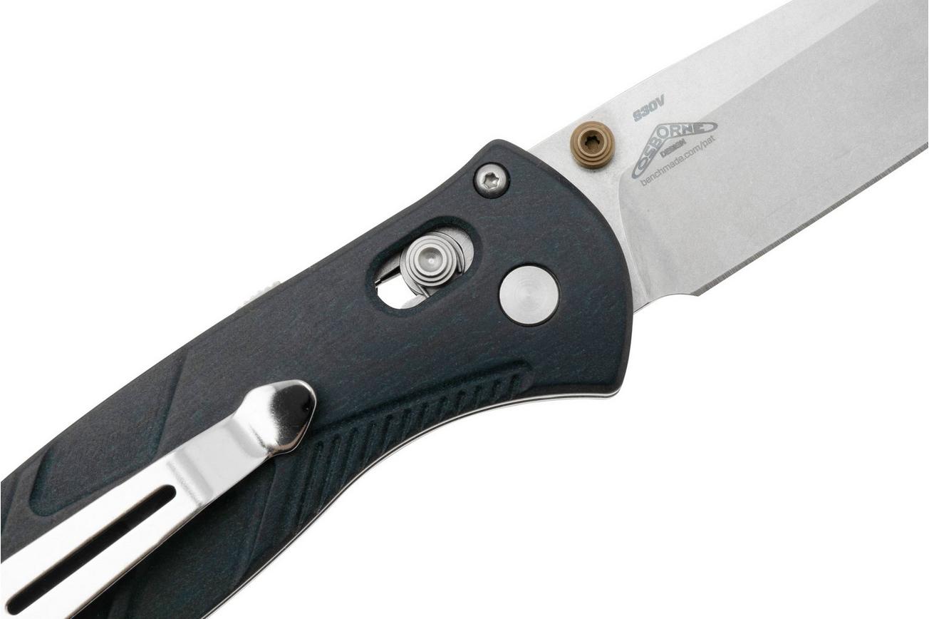 Benchmade Mini Barrage 585-03, Axis-Assist, S30V, Blue Canyon Richlite, zakmes