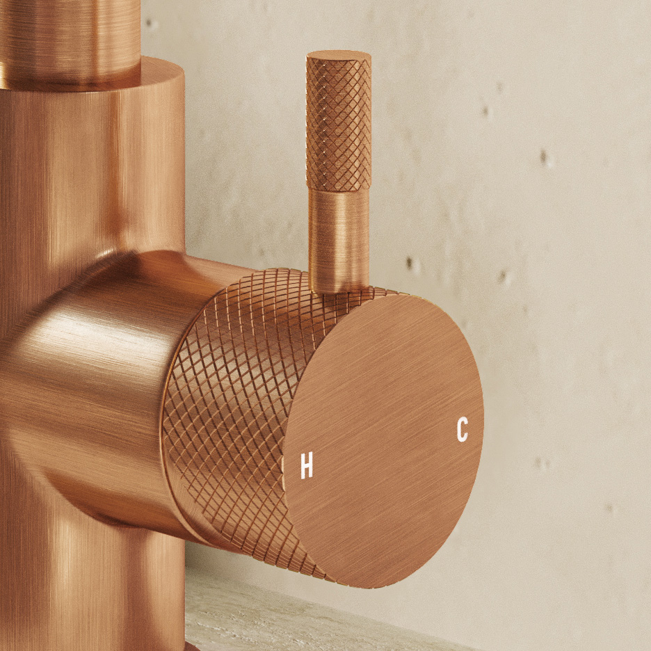 Saniclear Copper Curved hendel voor Matrix wastafelkraan (SK21436)