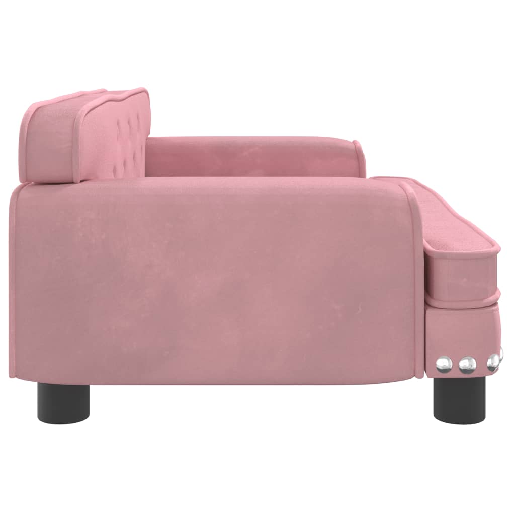 Cama para cães vidaXL em veludo rosa, 70x45x30 cm