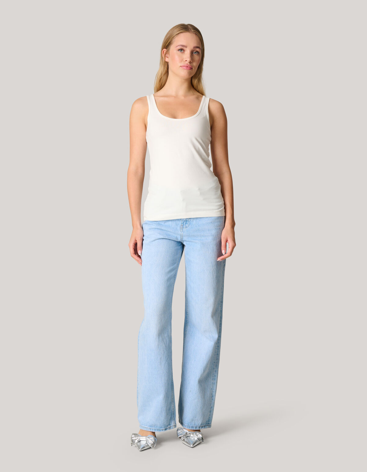 Basis Tanktop Gebroken Wit