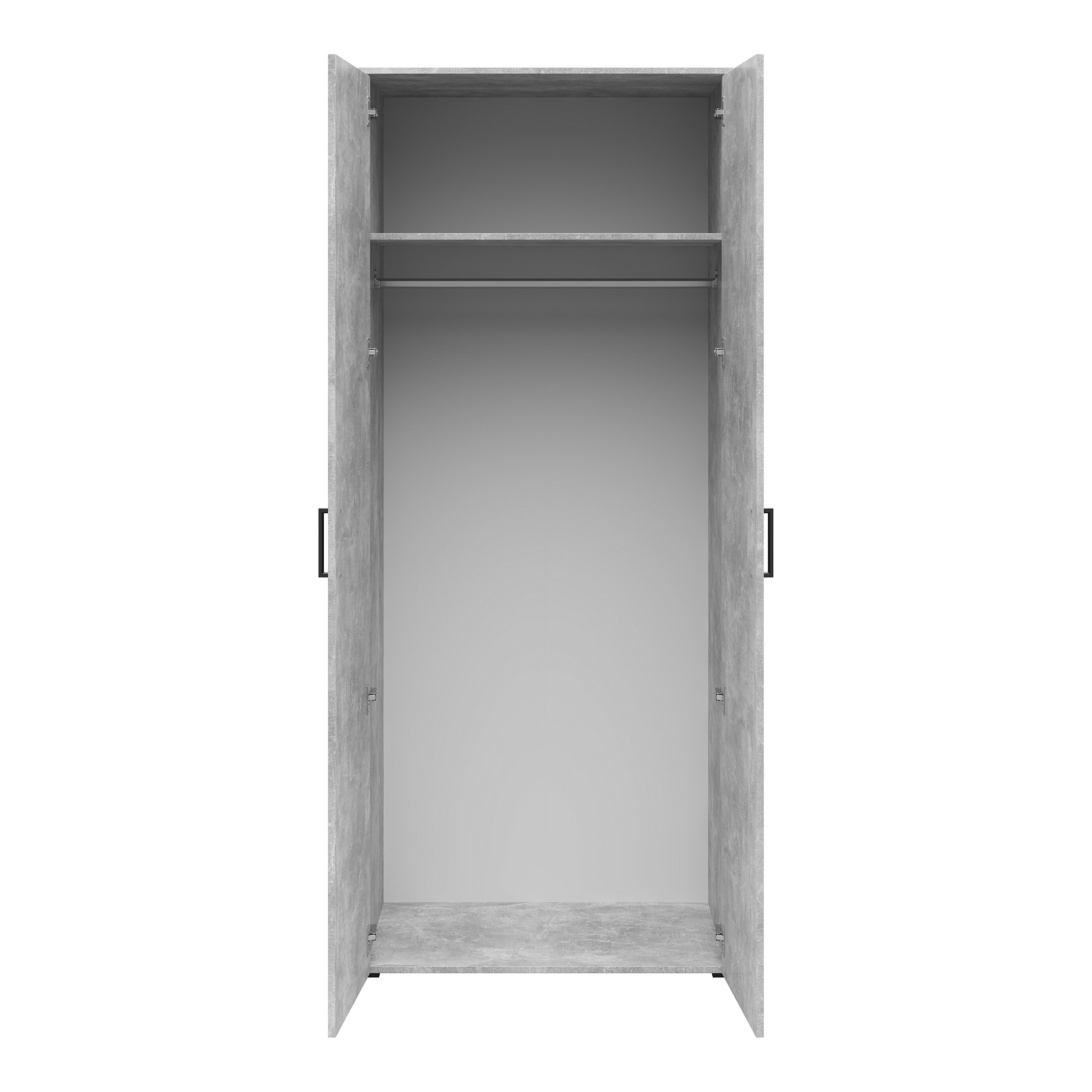 Kleiderschrank - Betonoptik - Breite 80 cm - XL-Tiefe