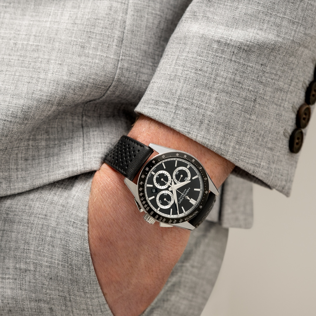 Hamilton Jazzmaster Performer Auto Chrono Schwarz 42mm