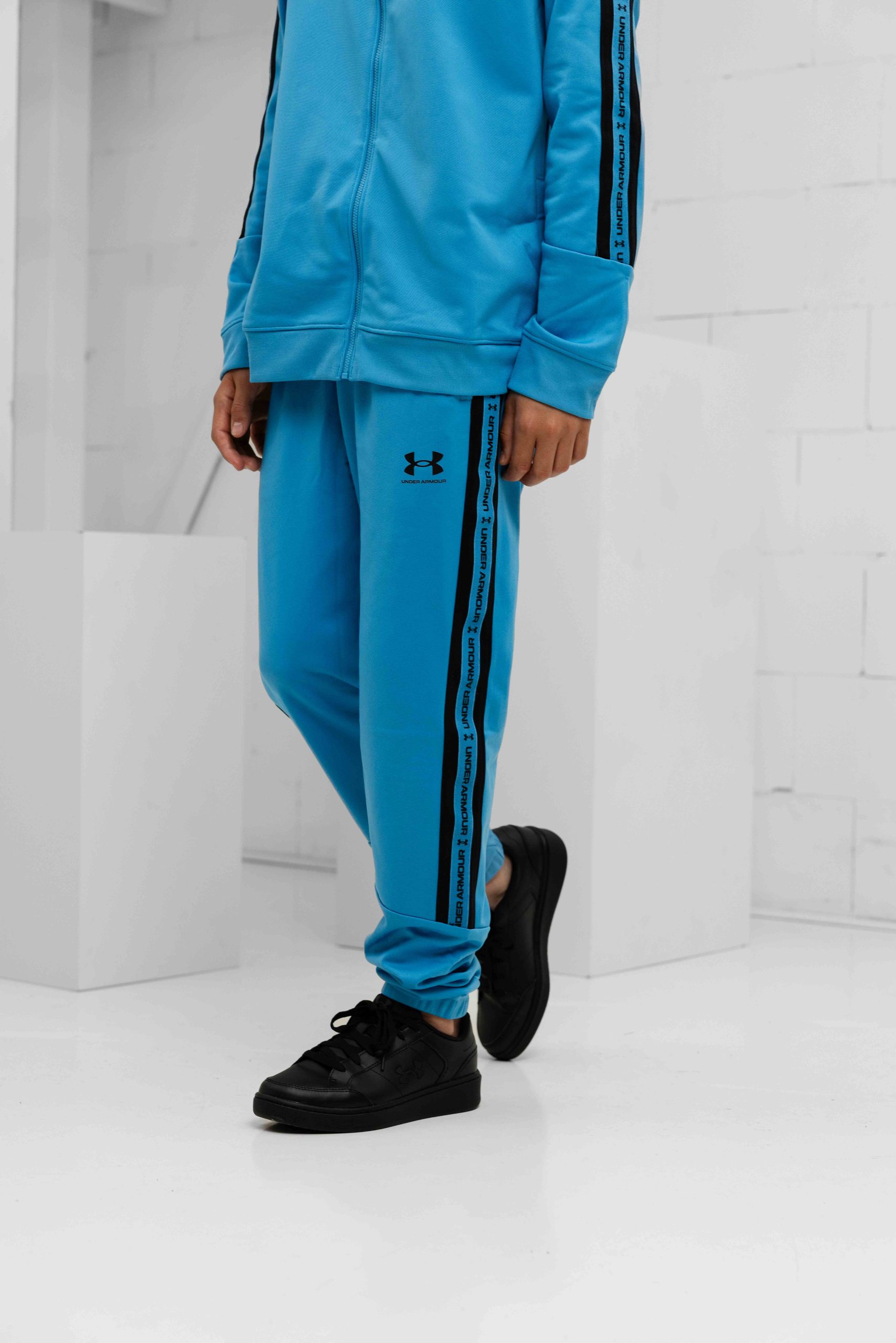 Under Armour Icon Knit Trainingspak Kids Blauw