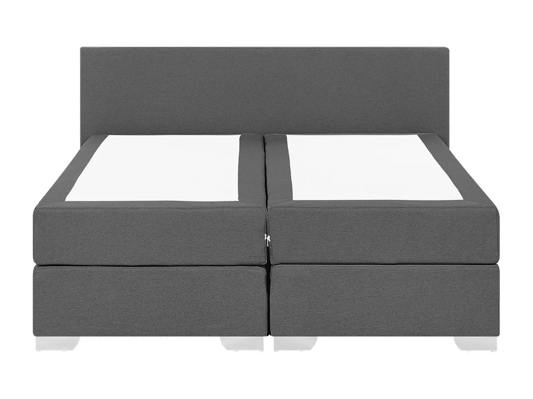 Lit Boxspring Tissu PRESIDENT 160 x 200 cm Gris foncé