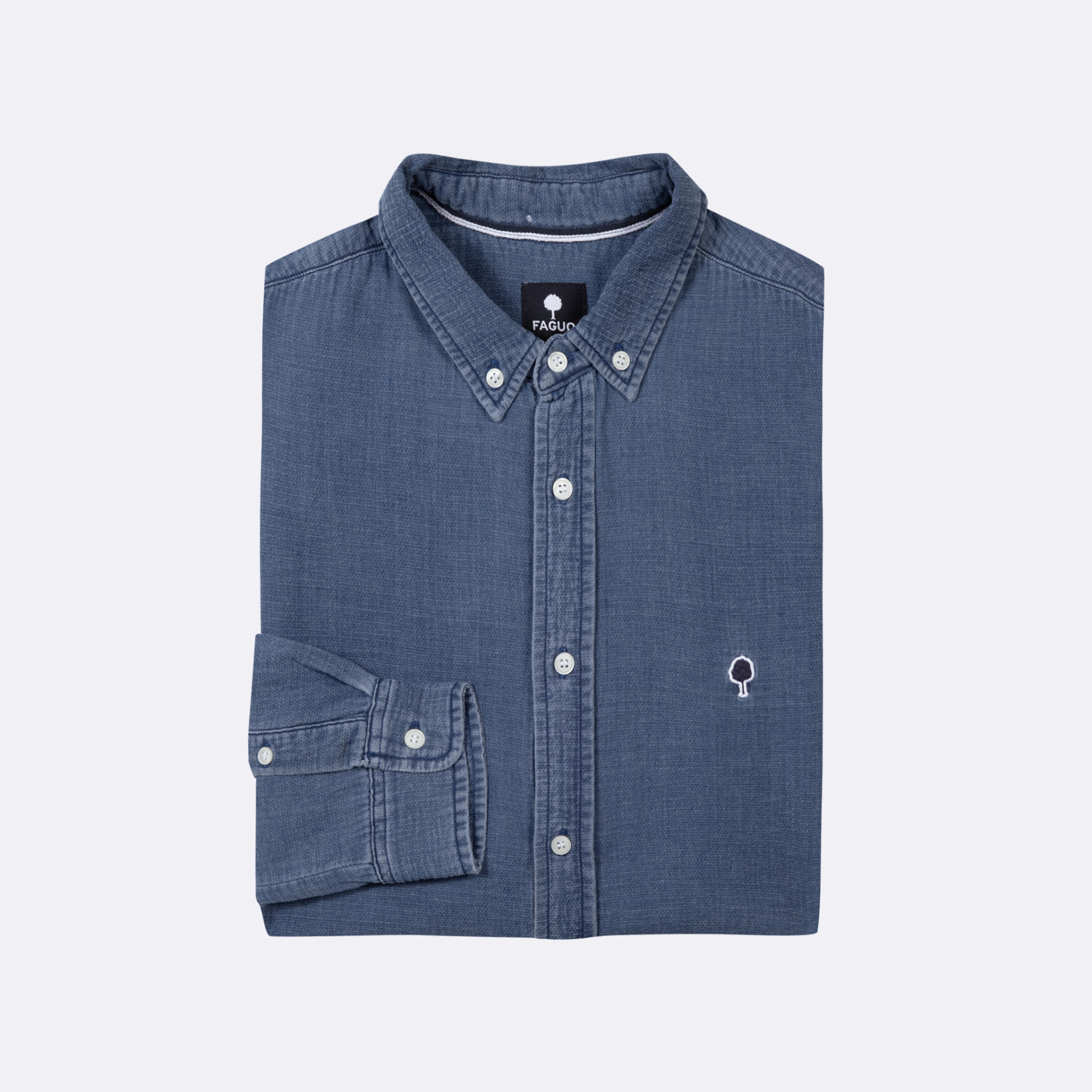 Chemise classique denim foncé coton - modèle Ivoy