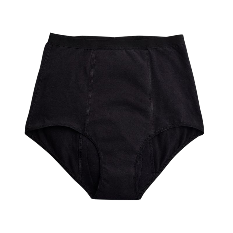 Menstruations-Unterhose High Waist Heavy Flow Schwarz
