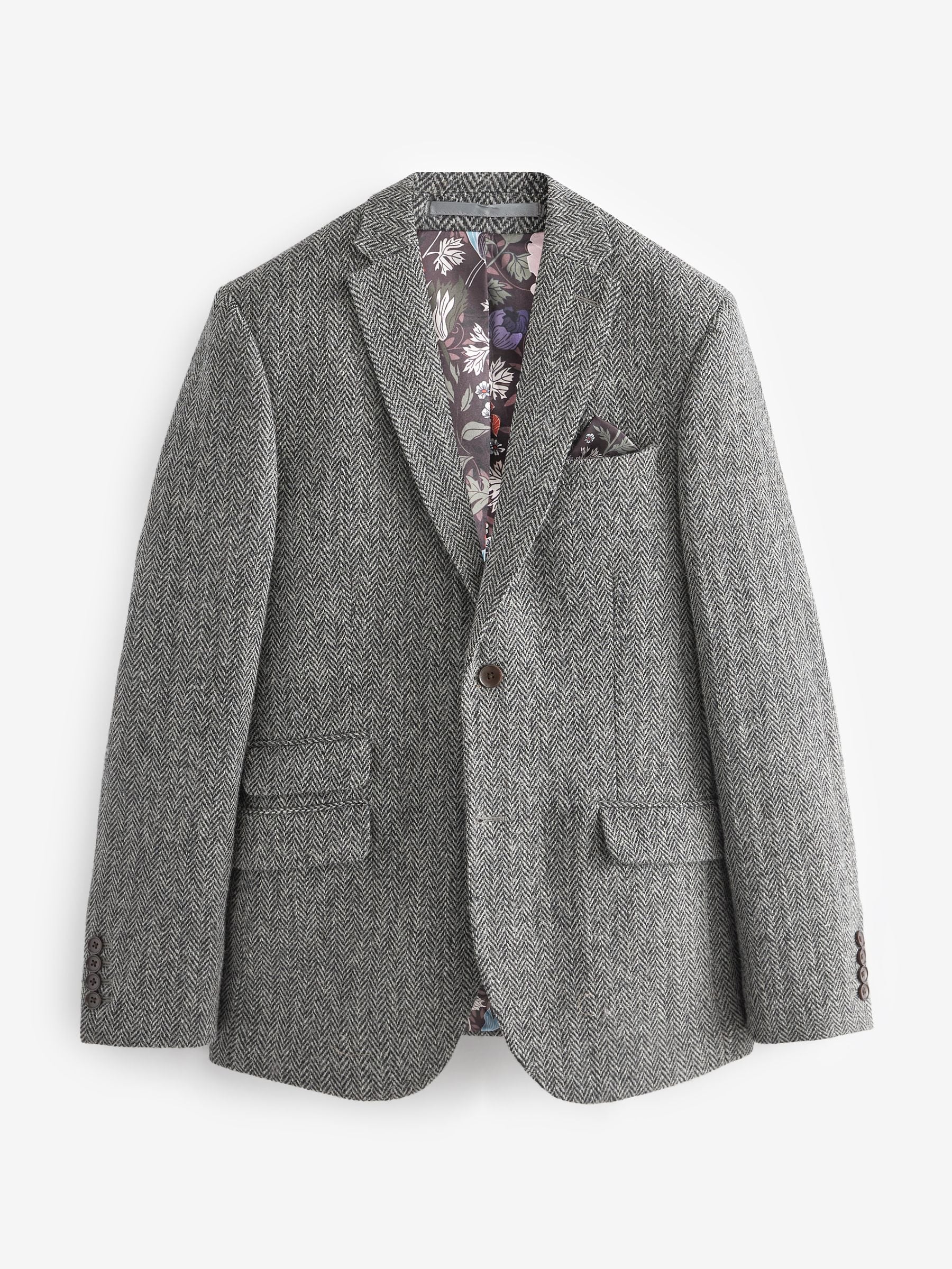 Grijs - Signature - Harris tweed Britse wollen blazer