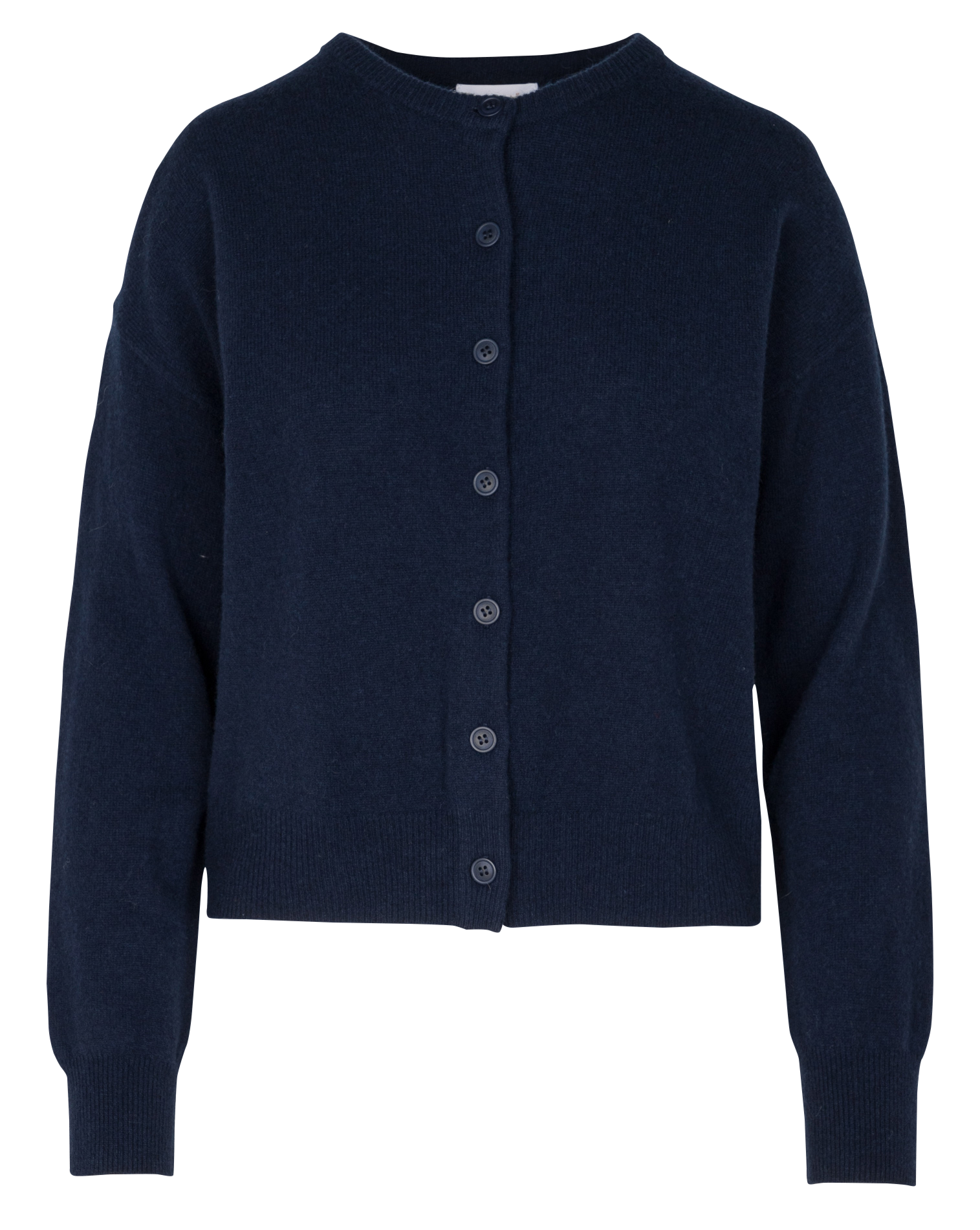 ANITA - Gilet col rond en laine et en cachemire mélangés | Bleu